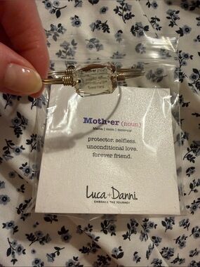 Luca + Danni Silver Bracelet with Clear Faceted Mother Charm